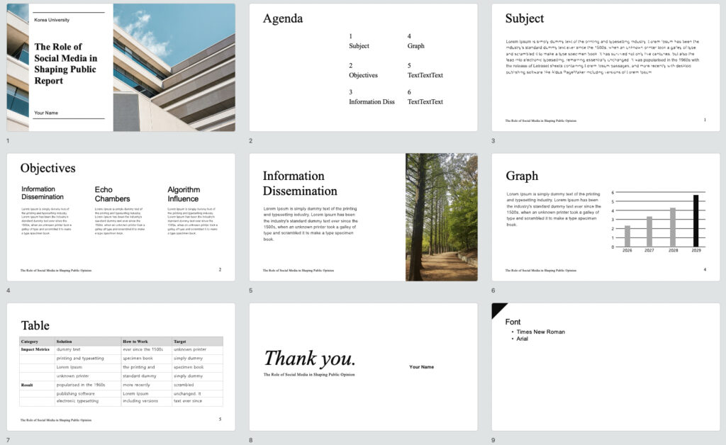 The Role of Social Media Report Free Google Slides and Powerpoint template